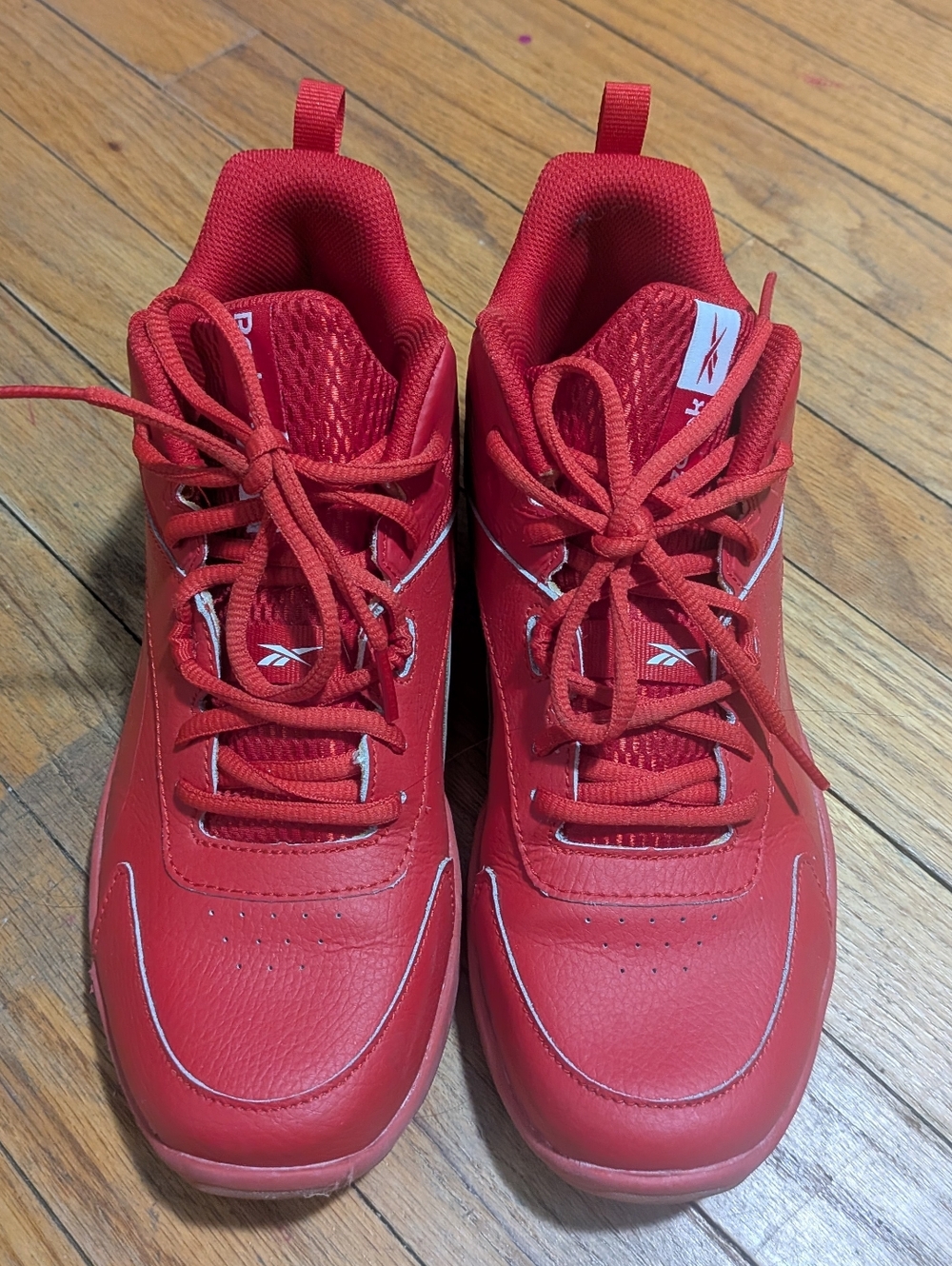 Reebok "More Buckets" Style, All-Red Boys Sneakers, Size 6